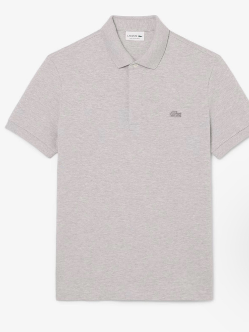 Lacoste Men's Heather Light Grey Cotton Polo